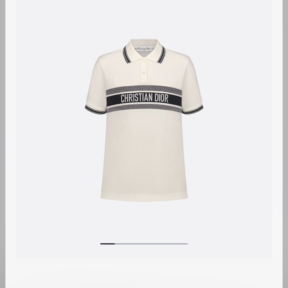 Dior Cream and Black Polo Shirt